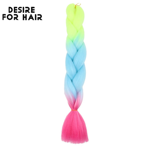 Desire for Hair 24inch 60cm Synthetic Braiding Hair Two Three 4 Ombre