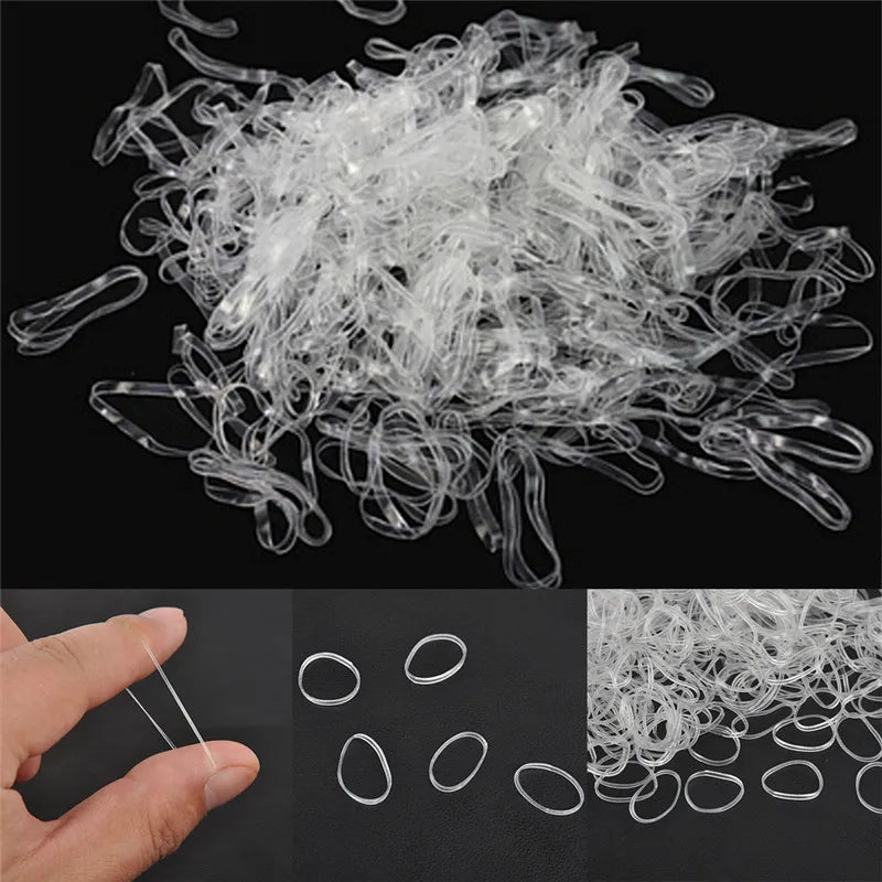 200/500Pcs Mini Accessories Small Braid Plaits Elastic Tie Band