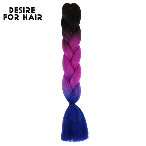 Desire for Hair 24inch 60cm Synthetic Braiding Hair Two Three 4 Ombre