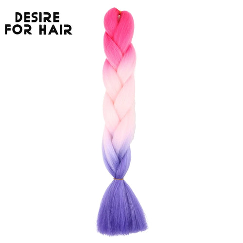 Desire for Hair 24inch 60cm Synthetic Braiding Hair Two Three 4 Ombre