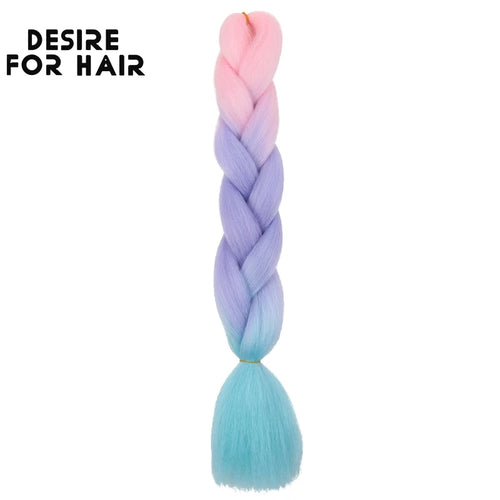 Desire for Hair 24inch 60cm Synthetic Braiding Hair Two Three 4 Ombre