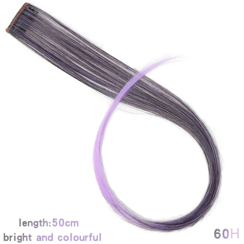 Lupu Synthetic 22 Inch Long Straight Hair Extensions Ombre Pink Purple