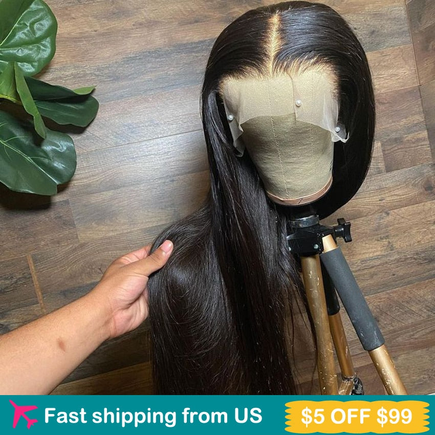 HD Lace Frontal Wigs 30 inches Straight Human Hair Wigs 180%