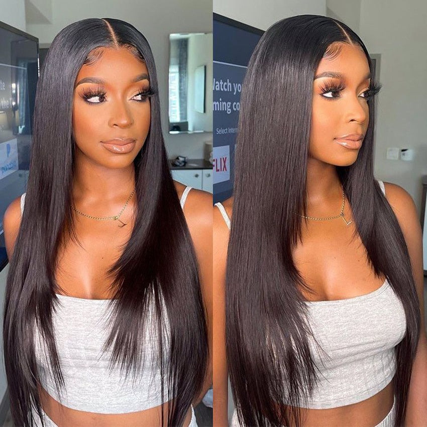 HD Lace Frontal Wigs 30 inches Straight Human Hair Wigs 180%