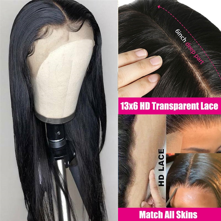 HD Transparent Lace Wigs 13x4 13x6 Lace Front Human Hair Wig Lemoda