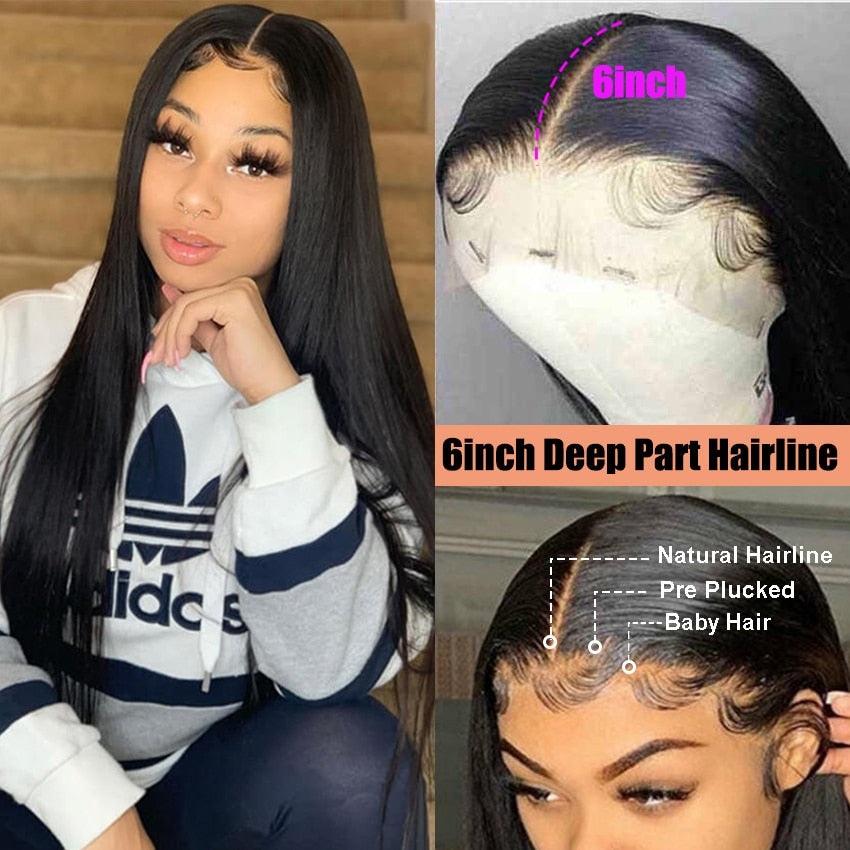 HD Transparent Lace Wigs 13x4 13x6 Lace Front Human Hair Wig Lemoda