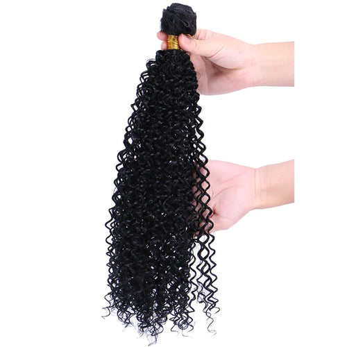 Black Color high temperature Synthetic Hair Extensions Afro Kinky