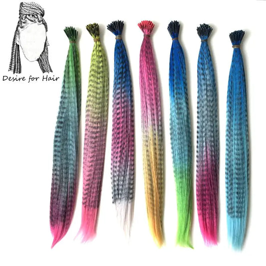 Desire for hair 100strands 16inch 0.5g ombre color Zebra line heat