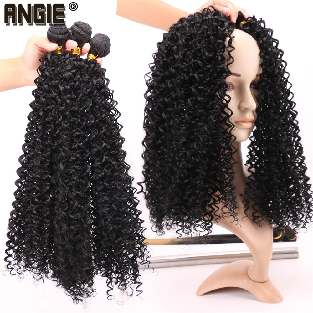 Black Color high temperature Synthetic Hair Extensions Afro Kinky