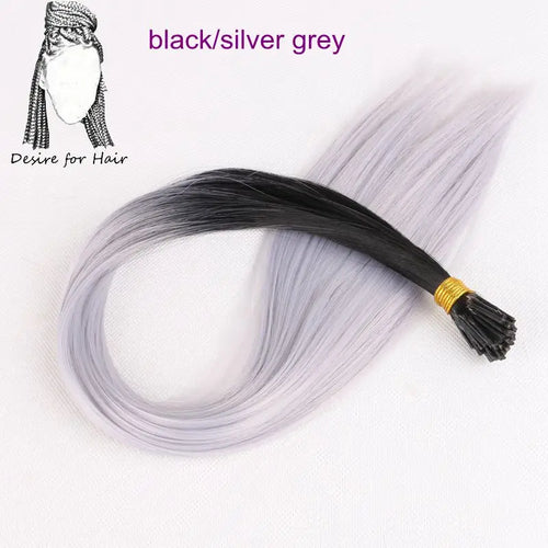 Desire for hair 100strands 22inch long 1g heat resistant ombre grey