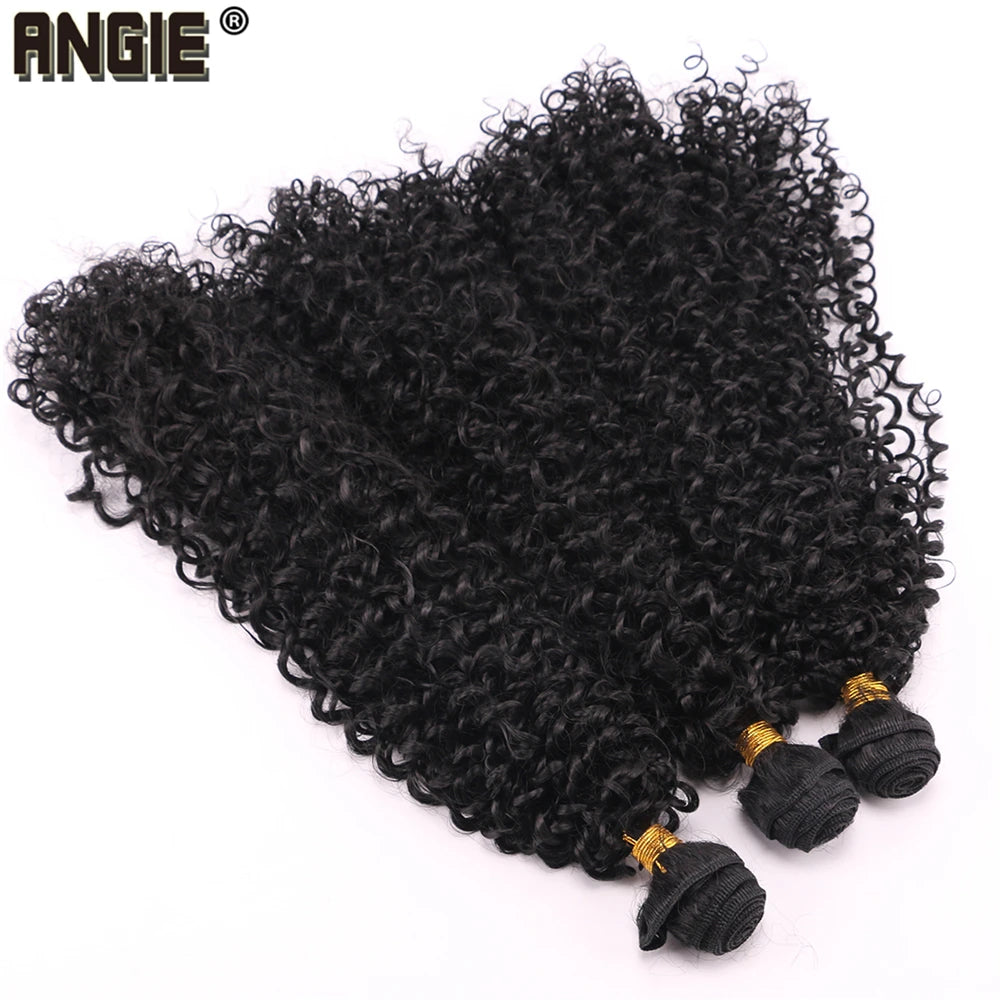 Black Color high temperature Synthetic Hair Extensions Afro Kinky