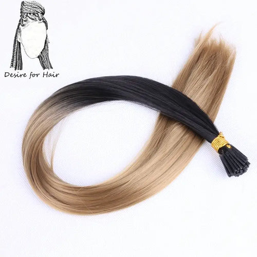 Desire for hair 100strands 22inch long 1g heat resistant ombre grey