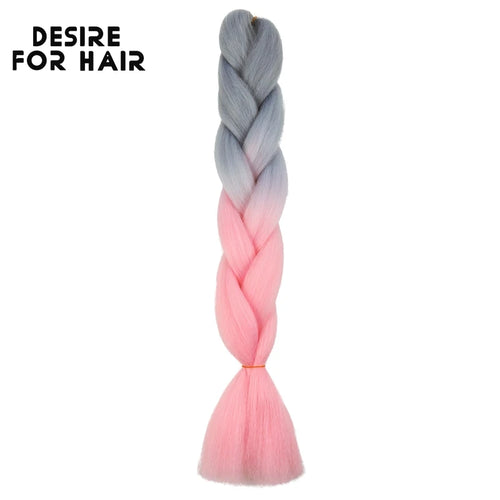 Desire for Hair 24inch 60cm Synthetic Braiding Hair Two Three 4 Ombre