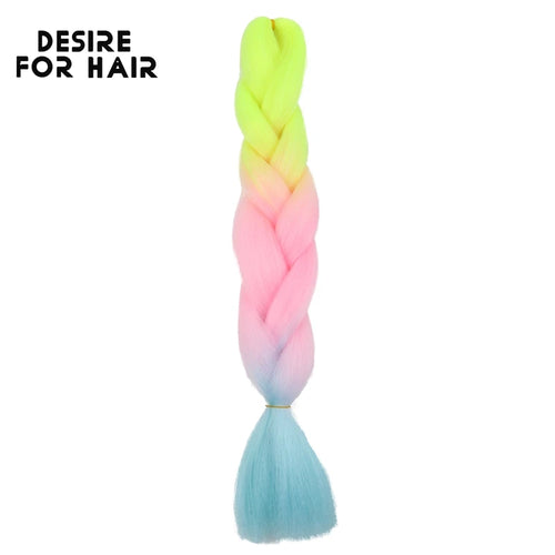 Desire for Hair 24inch 60cm Synthetic Braiding Hair Two Three 4 Ombre