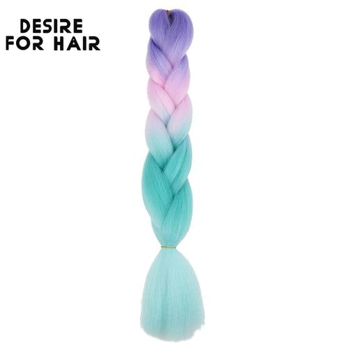 Desire for Hair 24inch 60cm Synthetic Braiding Hair Two Three 4 Ombre