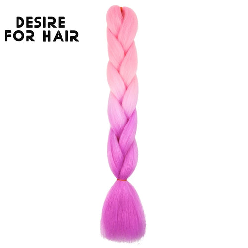 Desire for Hair 24inch 60cm Synthetic Braiding Hair Two Three 4 Ombre