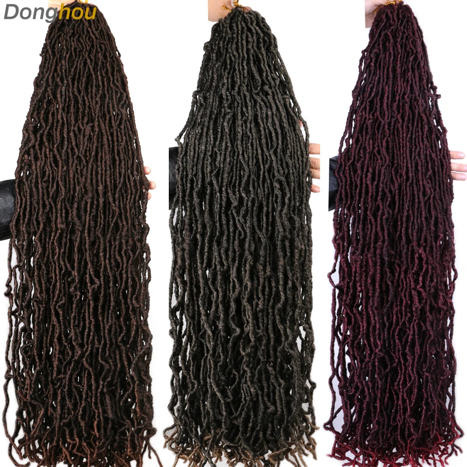 18 24 36Inch Long Messy Boho Goddess Faux Locs Crochet Hair Culry