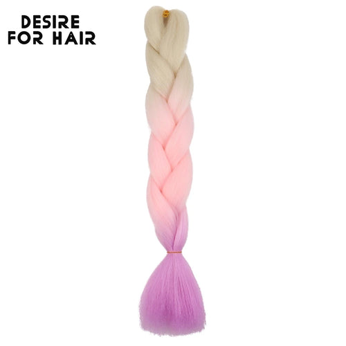 Desire for Hair 24inch 60cm Synthetic Braiding Hair Two Three 4 Ombre