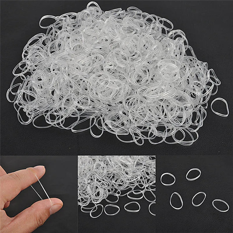 200/500Pcs Mini Accessories Small Braid Plaits Elastic Tie Band