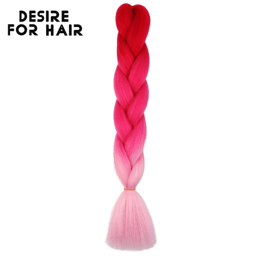 Desire for Hair 24inch 60cm Synthetic Braiding Hair Two Three 4 Ombre