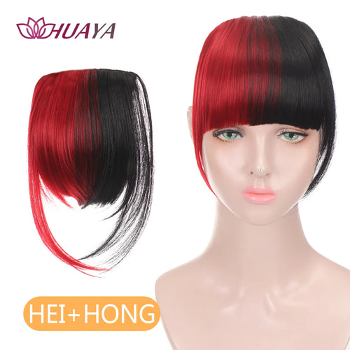 HUAYA Synthetic Bangs Hair Clip In Extensions Natural Fringe Bangs