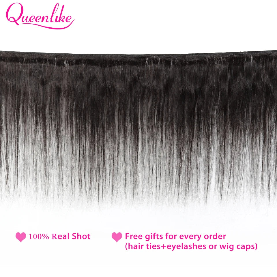 Queenlike Brazilian Raw Hair Weave Bundles With 2x6 Deep Kim Closure