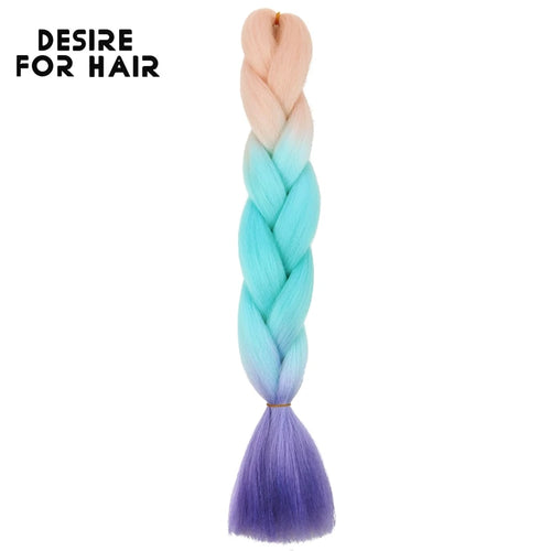 Desire for Hair 24inch 60cm Synthetic Braiding Hair Two Three 4 Ombre