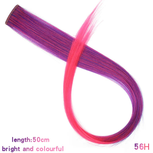 Lupu Synthetic 22 Inch Long Straight Hair Extensions Ombre Pink Purple