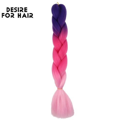 Desire for Hair 24inch 60cm Synthetic Braiding Hair Two Three 4 Ombre