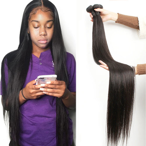 BLACK FRIDAY Sale 32 34 36 Inch Peruvian Hair Straight Hair Bundles