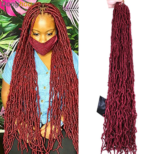 18 24 36Inch Long Messy Boho Goddess Faux Locs Crochet Hair Culry