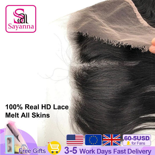 Invisible 13x6 HD Lace Frontal Melt Skin Pre plumé HD Transparent Lace