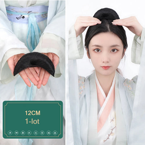 AOSI Synthetic Chinese Traditional Hanfu Wig Hair Bun Retro Black