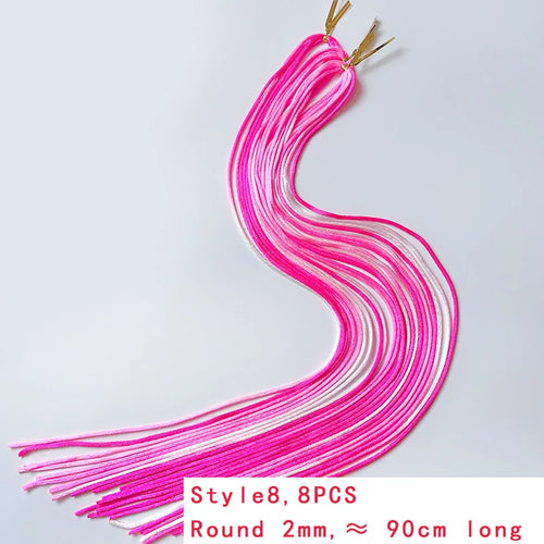 4-30Pcs 90CM Gradient Colorful Rope Tie Hair Women Dirty Braid Hair