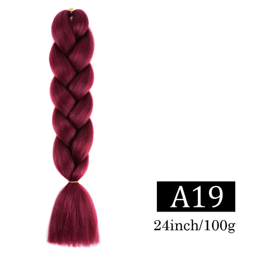 24 Inch Jumbo Braids Extensions Synthetic Braiding Hair Afro Ombre