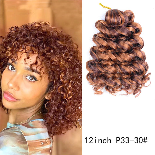 Ocean Wave Crochet Hair 12Inch Synthetic Deep Wave Braiding Hair