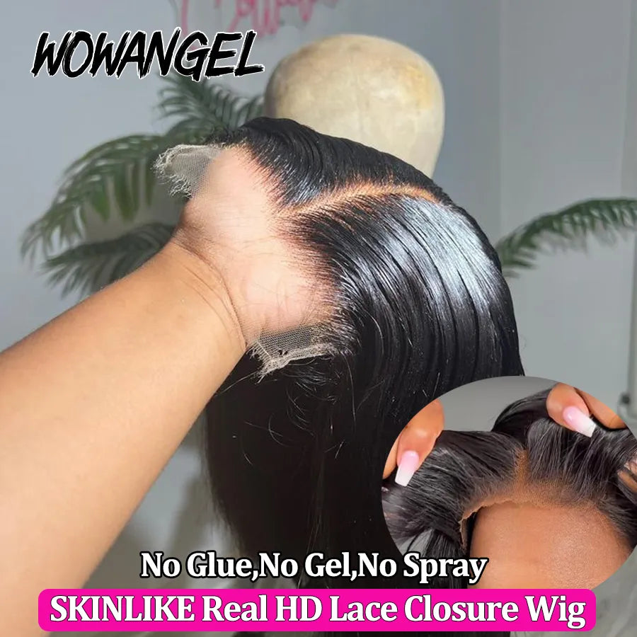 Wow Angel 250% Short Bob Wigs Glueless Wigs Ready to Go 5x5 HD Lace