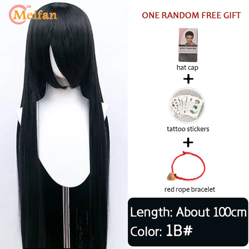 MEIFAN 100CM Synthetic Cosplay Anime Costume Wig Blonde Blue Red Pink