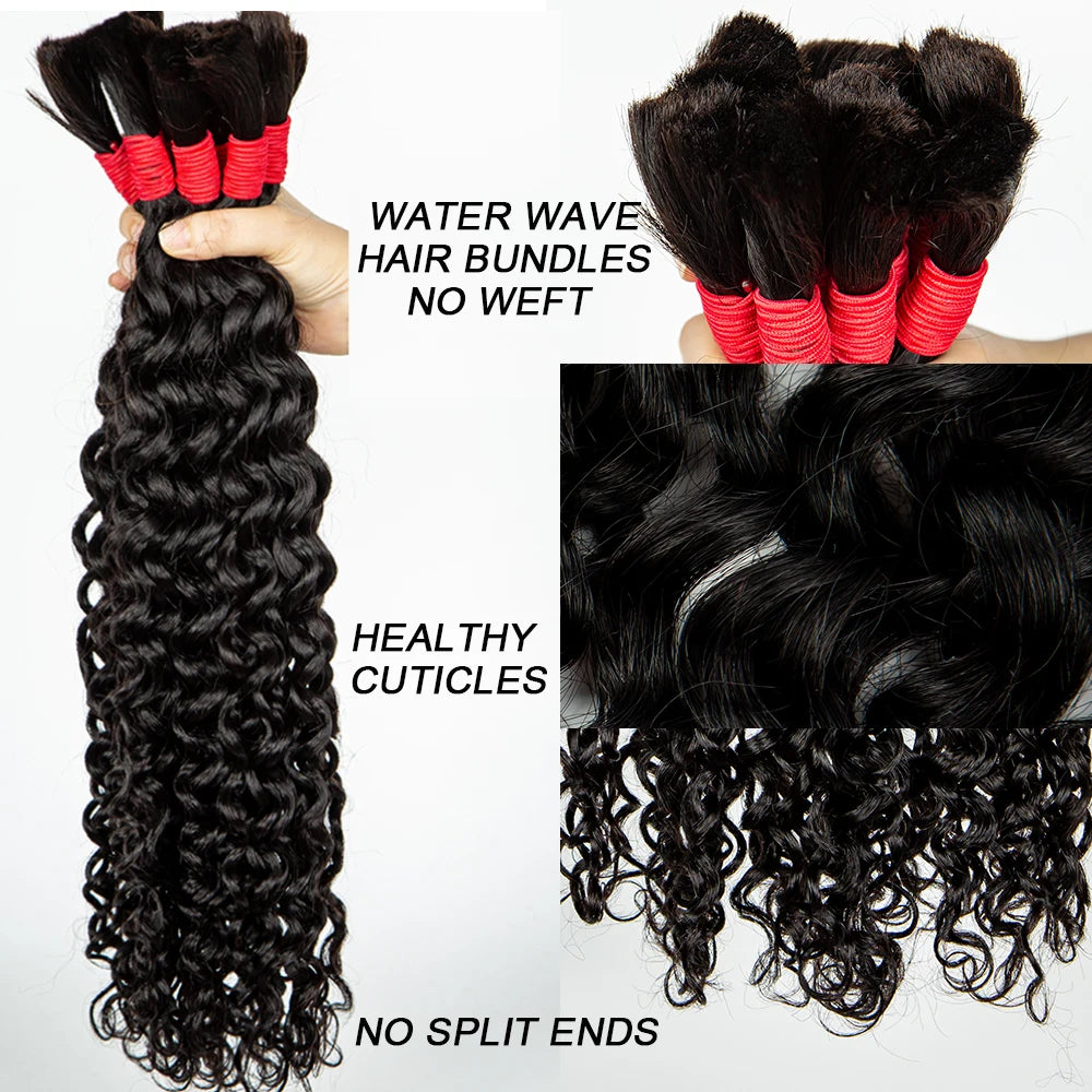 NABI Human Hair Braiding Bundles Water Wave Hair Braids Extension Deep