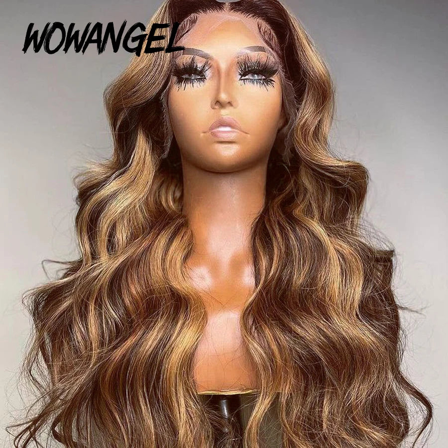 SKINLIKE Real HD Lace Front Human Hair Wigs 34inch 250% Highlight Wig