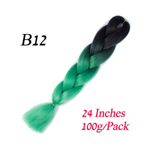 Synthetic 24Inch 100G Wholesale Single Ombre Color Glowing Hair