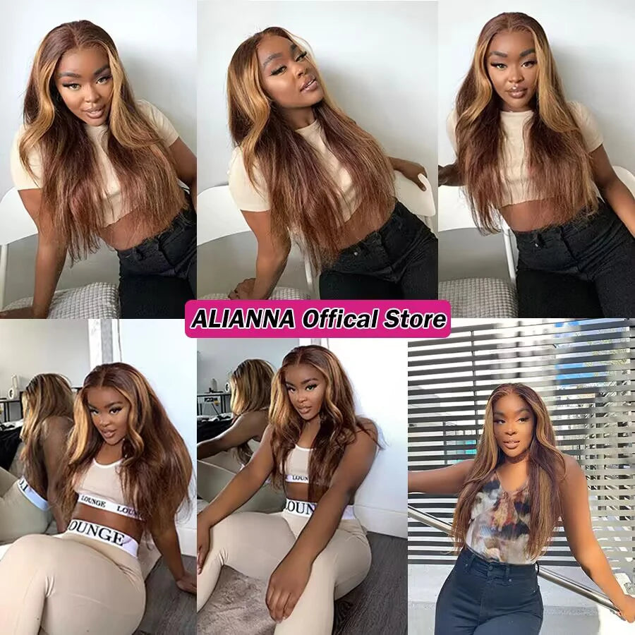 Highlight Bundles Straight Human Hair Bundles P4/27 Colored Ombre