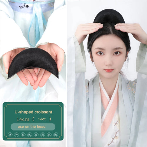 AOSI Synthetic Chinese Traditional Hanfu Wig Hair Bun Retro Black