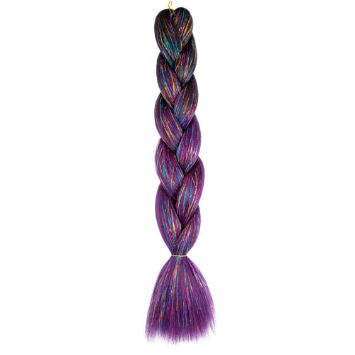 Synthetic Ombre 24inch Glitter Jumbo Braids Extensions Sparkle Rainbow