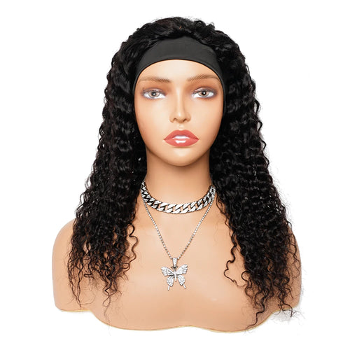 Headband Wigs Ombre Human Hair Water Wave Curly Headband Human Hair