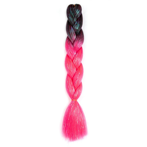 Synthetic Ombre 24inch Glitter Jumbo Braids Extensions Sparkle Rainbow