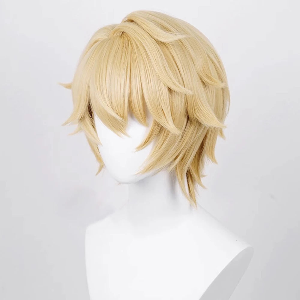 RANYU Honkai Star Rail Gepard Landau Wigs Synthetic Short Straight