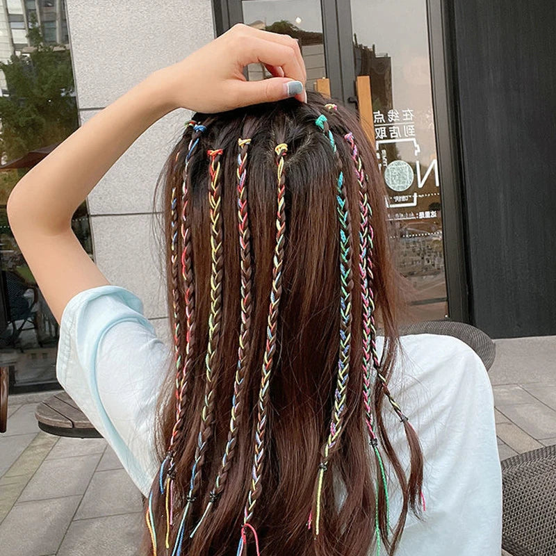 4-30Pcs 90CM Gradient Colorful Rope Tie Hair Women Dirty Braid Hair