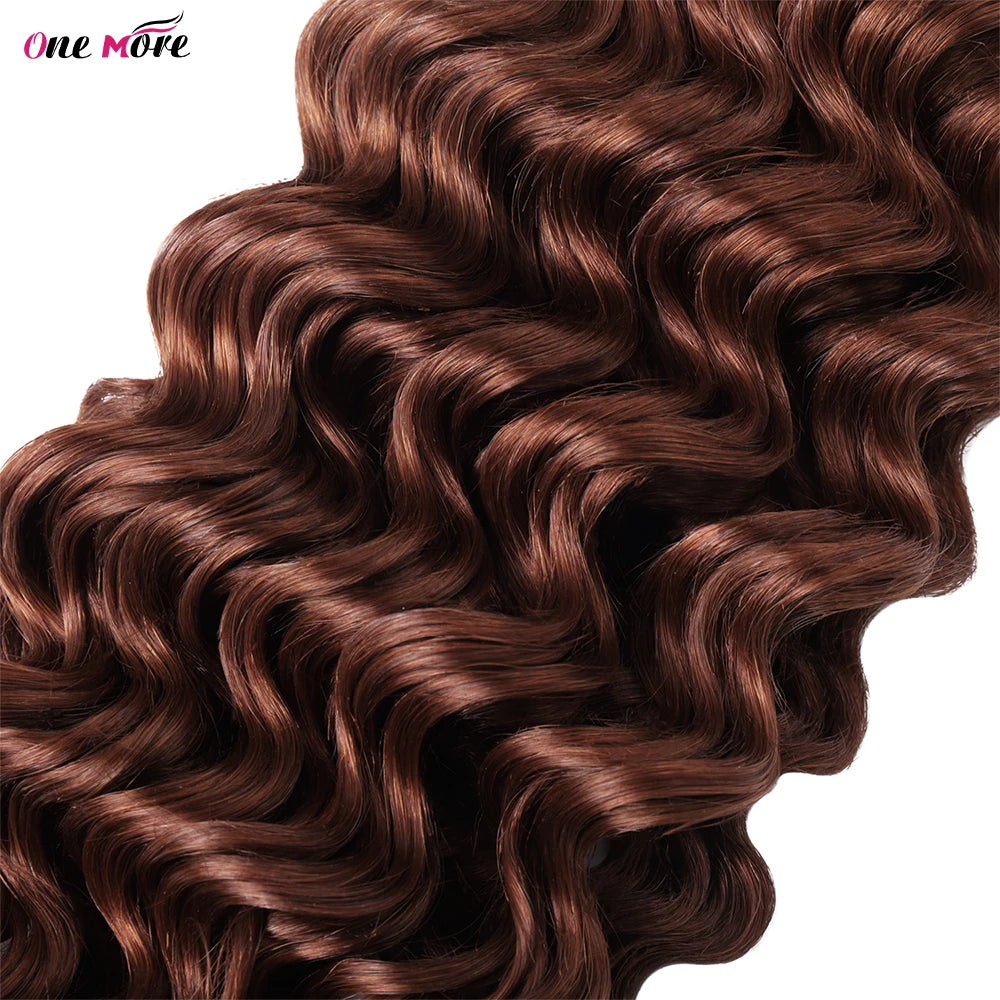 #30 Brown Bulk Human Hair For Braiding Light Brown Deep Wave Human