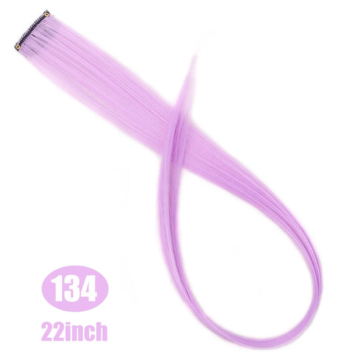 Lupu Synthetic 22 Inch Long Straight Hair Extensions Ombre Pink Purple